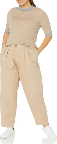 Vista 3 de The Drop Winona Suéter acanalado con cuello alto a rayas para mujer