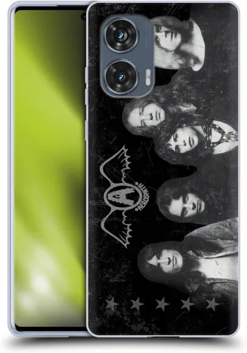 Vista 50 de Head Case Designs Officially Licensed Aerosmith 1987 Permanent Vacation Black and White Gel Case [Military Grade Protection] Compatible with Moto E7