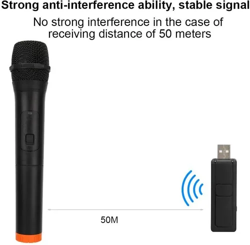 Vista 6 de Tangxi Micrófono VHF, altavoz universal de micrófono de karaoke de mano, más de 110 DB, sistema de micrófono inalámbrico para interiores