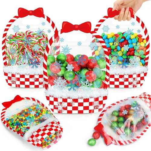 Vista 8 de Fuutreo 50 bolsas de regalo de Halloween con asas, plástico de esqueleto