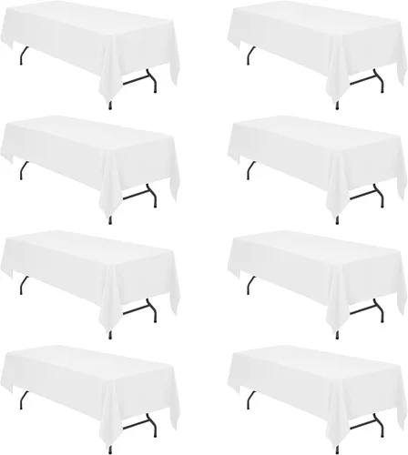 Vista 161 de BRILLMAX - Manteles para mesa rectangular de 6 pies, tela de lino de poliéster, lavable, para boda, recepción, banquete, fiesta de cumpleaños, 60 x