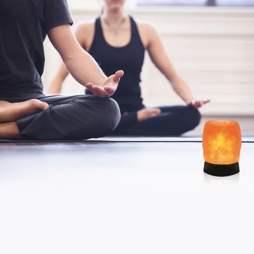 Vista 5 de Himalayan Glow Lámpara de sal USB de terapia de aroma natural con base plástica, luz de noche de sal rosa
