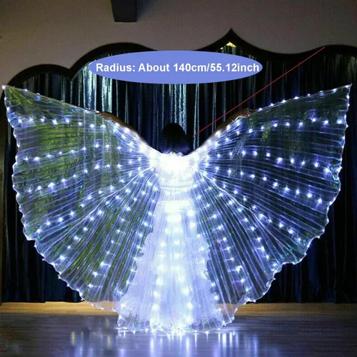 Vista 2 de Ragyzity Alas LED Isis iluminan alas que brillan para danza del vientre, alas de mariposa LED para Halloween Navidad