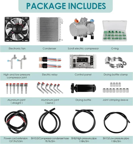 Vista 7 de El kit de aire acondicionado de 12 V CC, panel de instrumentos de automóvil es aplicable a unidades eléctricas de aire acondicionado como autos