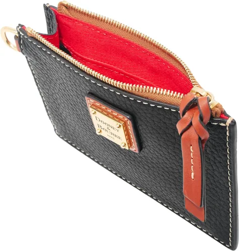 Vista 3 de Dooney & Bourke Billetera, billetera con cierre superior de grano de guijarros, Negro -, Bandolera