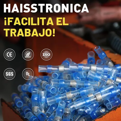 Vista 6 de haisstronica 50 conectores de alambre con sello de soldadura, impermeables, termorretráctiles, terminales para embarcaciones, electricidad