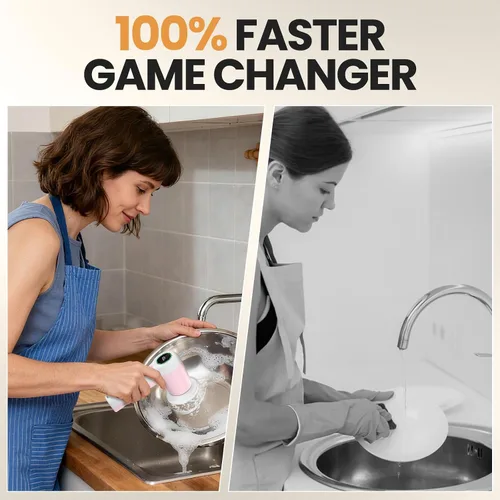 Vista 2 de Electric Spin Scrubber for Bathroom and Shower Cleaning SD-CTB02 2 Speeds Cordless Power Cleaning Brush, 6 Replaceable Brush Heads, IPX7