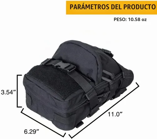 Vista 3 de IDOGEAR Mochila táctica de hidratación MOLLE bolsa de vejiga de agua, mini mochila YKK cremallera senderismo camping entrenamiento al aire libre