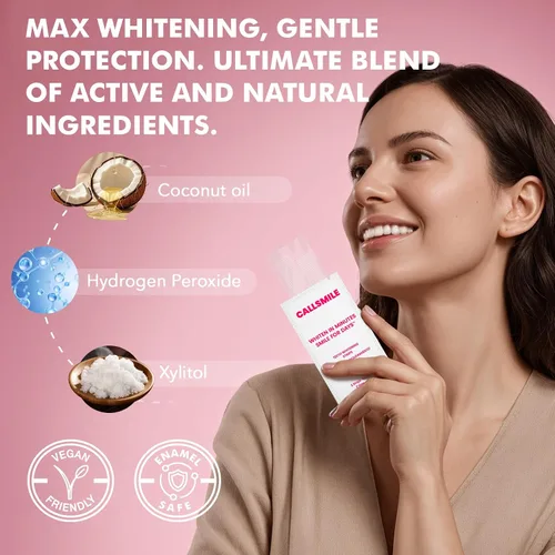 Vista 5 de CALLSMILE Tiras blanqueadoras de dientes - Tiras blanqueadoras para dientes sensibles, blanqueador de dientes de peróxido de hidrógeno para café