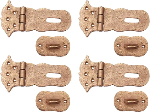 Vista 20 de Adonai Hardware Paran - Cerrojo de seguridad de hierro fundido antiguo resistente (4 pulgadas x 2 unidades, latón antiguo) para cofre del tesoro