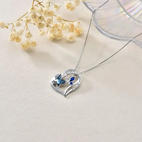 Vista 24 de Collar de plata de ley para hermanas, joyas de cumpleaños para hermanas y amigas