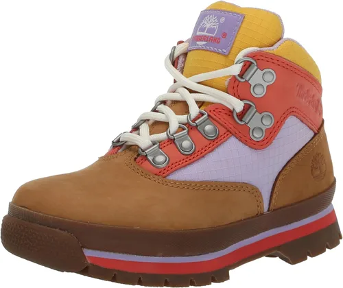 Vista 10 de Timberland Botas de senderismo Euro Hiker Mid con cordones para niño Negro (black Nubuck)