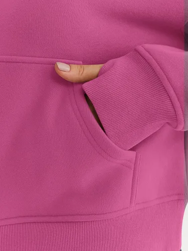 Vista 5 de Trendy Queen Sudaderas con media cremallera, sudaderas recortadas de gran tamaño para mujer de manga larga