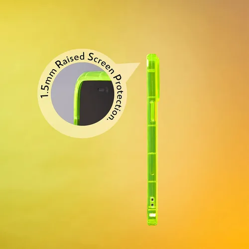 Vista 4 de SteepLab Neon Highlighter - Funda para iPhone 12 Pro Max, funda Grippy Jelly con bolsillos protectores de aire (amarillo neón llamativo)