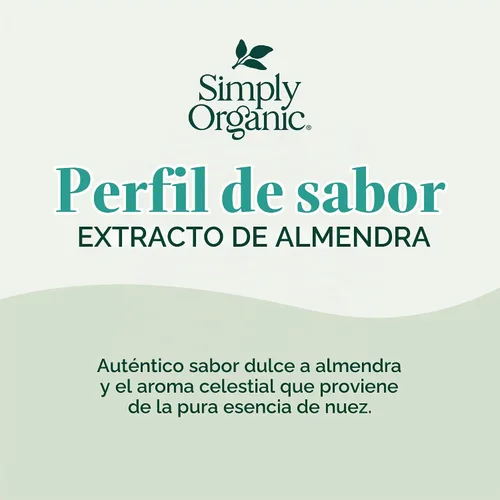 Vista 3 de Simply Organic Extracto de almendras, frasco de vidrio de 4 onzas, sabor vegano cálido sin azúcar para postres, café y batidos