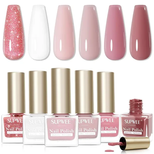 Vista 14 de Juego de esmaltes de uñas de secado rápido, esmalte de uñas regular sin gel de secado rápido, esmalte de uñas de uñas de secado rápido, salón