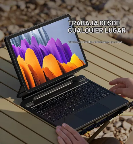 Vista 7 de Dexnor Para Samsung Galaxy Tab S8/S7 Funda Con Teclado Soporte Magnético Flotante Cantilever Con Trackpad Multi-Touch S Pen Holder Funda De Teclado