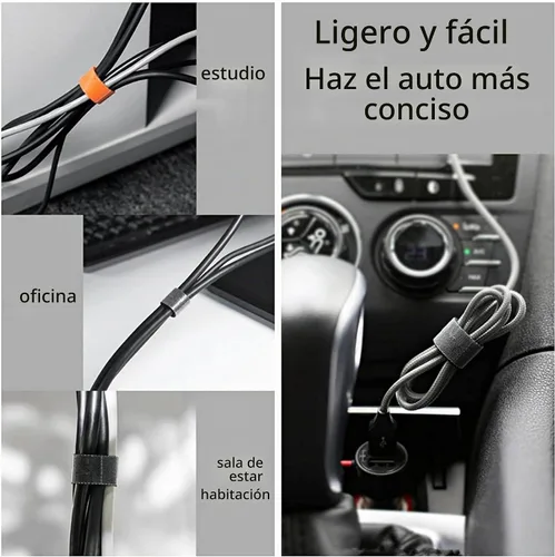 Vista 7 de BSELEYY - Amarres de Cable Reutilizables de 27 Yardas x 1 Pulgada - Correas de Cable Ajustables Cinta de Gestión de Cables Correas de Organización