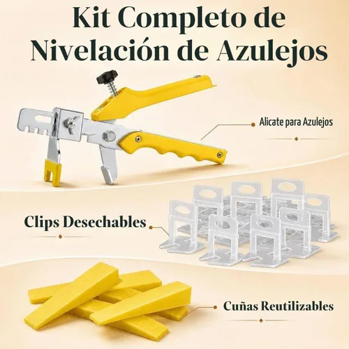 Vista 7 de DGSL Sistema de nivelación de azulejos con alicates para azulejos, 300 clips espaciadores de azulejos y 100 cuñas reutilizables, juego