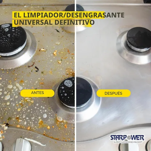 Vista 3 de STARPOWER Limpiador/Desengrasante Super Poderoso de Alta Resistencia para Todas las Superficies, Grasa, Aceite y Suciedad, 24 Onzas Para todo