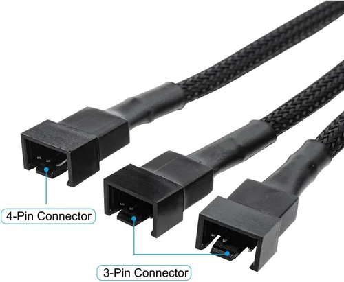 Vista 3 de Nuevo 4 pines 1 a 3 vías PWM caso PC ventilador divisor cable Hub adaptador de corriente