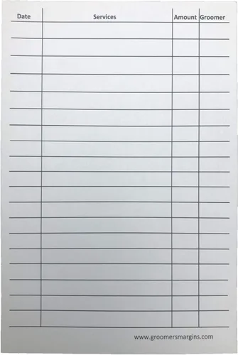 Vista 3 de 100 tarjetas grises de aseo de perros de 4 x 6 pulgadas, suministros de aseo para perros, tarjetas de perfil de cliente para peluquero de mascotas