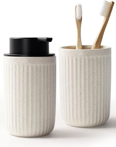 Vista 16 de BosilunLife Dispensador de Jabón de Manos de Espuma - Dispensador de Jabón de Espuma de Cerámica para Baño de 12 oz Dispensador de Jabón Líquido