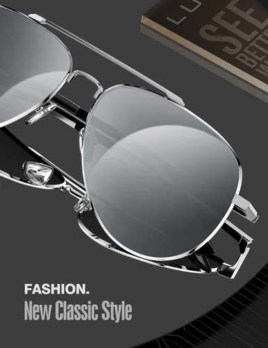 Vista 9 de LUENX, Aviator - Gafas de sol polarizadas, para hombres y mujeres, protección UV 400, con funda 60MM