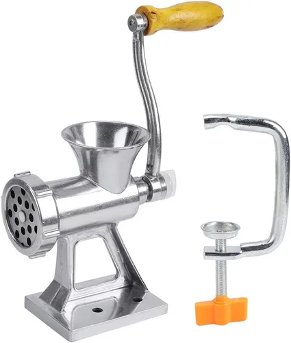 Vista 6 de Picadora manual de carne para uso doméstico, picadora de carne compacta con manivela con hoja duradera, herramienta de cocina para moler carne