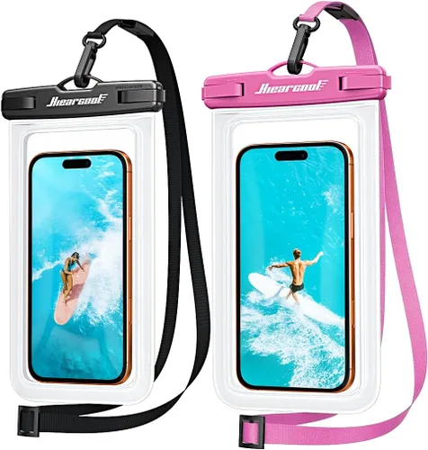 Vista 19 de Hiearcool Funda impermeable IPX8 para iPhone 17/16/15/14 Pro Max, bolsa seca para teléfono celular para artículos esenciales de playa y crucero