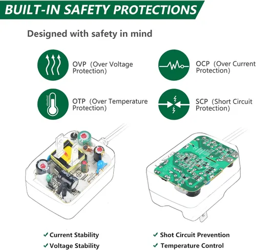 Vista 3 de Cable de alimentación para cámara de seguridad domo de 12 V con certificación UL para First Alert CMD420 CMD480 CMD520 CMD600 CM420 SmartBridge