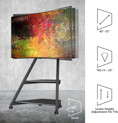 Vista 8 de FITUEYES Soporte esquinero para televisores de 43 a 75 pulgadas