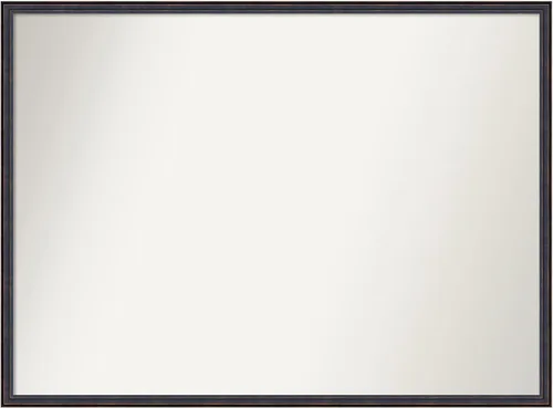 Vista 62 de Amanti Art Espejo de baño de bronce para sobre el fregadero, 25 x 26 pulgadas, espejo rectangular de bronce oscuro, marco de madera tradicional