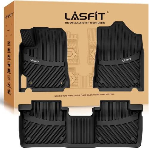 Vista 22 de LASFIT Alfombrillas de suelo para Toyota Tacoma 2024-2026 de doble cabina a gas (solo compatible con manual Tran), forros de suelo de TPE para todo