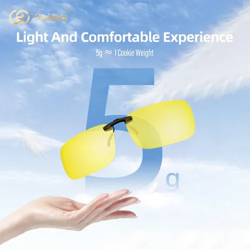 Vista 4 de Goiteia Gafas de sol polarizadas con clip, diseño rectangular ligero sobre gafas graduadas, no se deslizan, protección UV