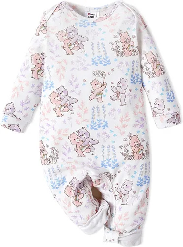 Vista 2 de AdoraCute by PatPat Care Bears - Conjunto de 3 mamelucos de manga larga de algodón unisex para bebé