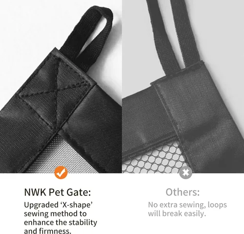 Vista 4 de NWK Puerta mágica para perros para escaleras, puerta para mascotas para la casa, proporciona un recinto seguro para que las mascotas jueguen