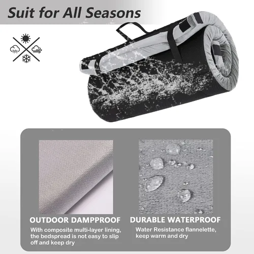 Vista 4 de Betterhood Colchón de espuma viscoelástica para campamento, colchoneta para dormir con funda impermeable y bolsa de transporte, colchón de cuna