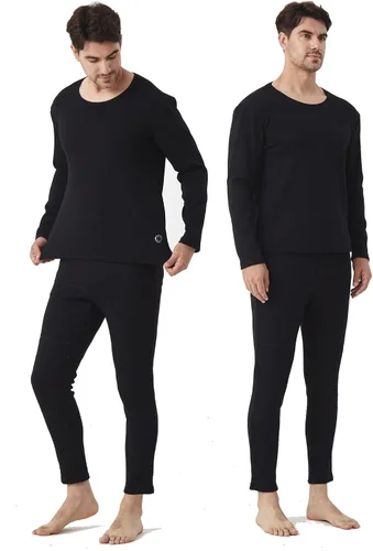 Vista 3 de Conjunto de ropa interior térmica térmica eléctrica para hombre, ropa interior deportiva de invierno al aire libre con batería y caja