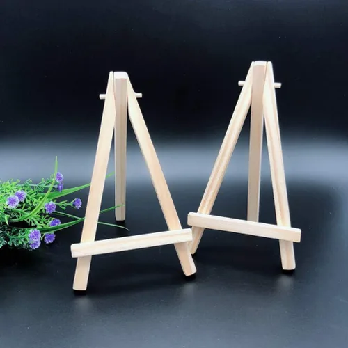 Vista 4 de Caballete triangular para pintura, caballete de madera, caballete de madera, caballete de exhibición de escritorio, 15 uds