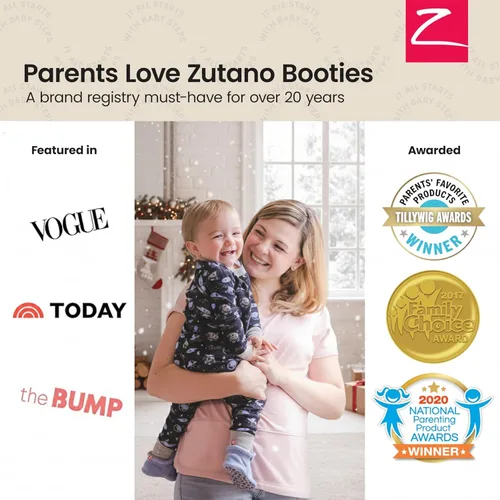 Vista 4 de Zutano - Botines de algodón orgánico para bebé, unisex, con suela antideslizante Brezo gris