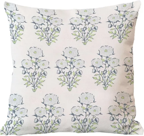 Vista 6 de Mughal - Funda de almohada estilo chinoiserie, funda de almohada asiática de 18 x 18 pulgadas, decoración rústica del hogar para sofá, sala