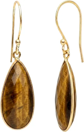 Vista 21 de Gempires - Aretes largos de gota con piedras preciosas facetadas para mujer