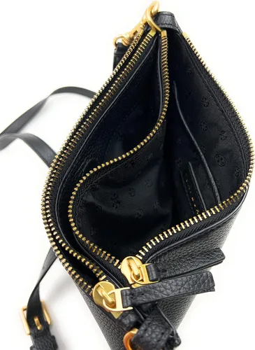 Vista 5 de Tory Burch Bolso cruzado delgado con doble cremallera Cortado Negro