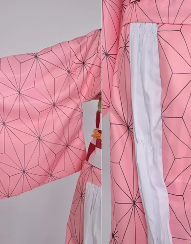 Vista 6 de miccostumes Kimono para mujer y niña, disfraz de cosplay con bambú