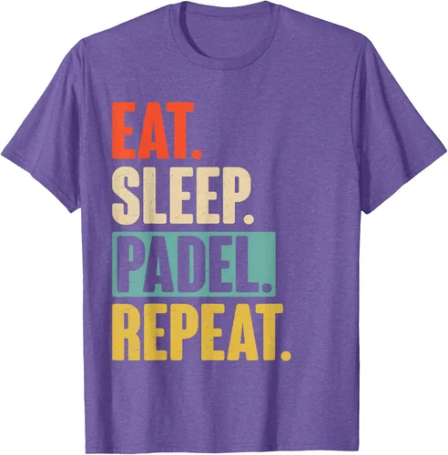 Vista 12 de Eat Sleep Padel Repeat - Camiseta de pádel retro vintage, Negro