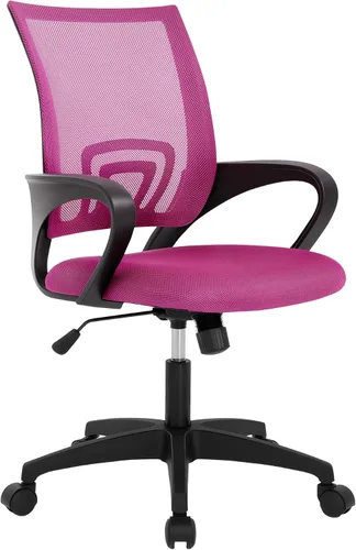 Vista 15 de BestOffice Silla de Oficina Ergonómica Silla Giratoria de Escritorio de Respaldo Medio Respaldo y Soporte Lumbar Transpirable Altura Negro