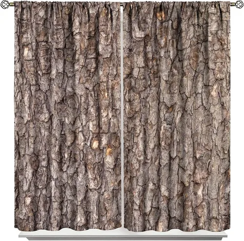 Vista 24 de Cortinas opacas de camuflaje de bosque, animales salvajes, osos, ciervos, alces, con bolsillo para barra, para sala de estar, dormitorio, decoración