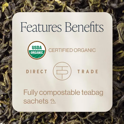 Vista 2 de Rishi Tea Bolsas de té verde jazmín orgánico, 15 unidades (paquete de 6)