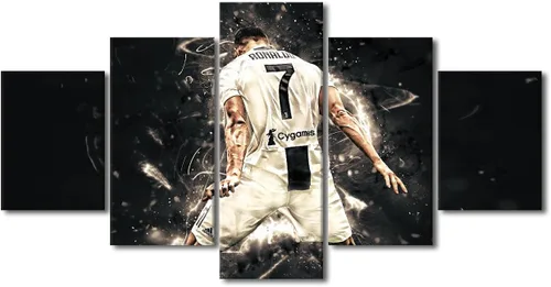 Vista 51 de TUMOVO Lienzo decorativo para pared, cuadro de Cristiano Ronaldo, cuadros de club de fútbol, impresiones en lienzo, póster de arte de pared, arte